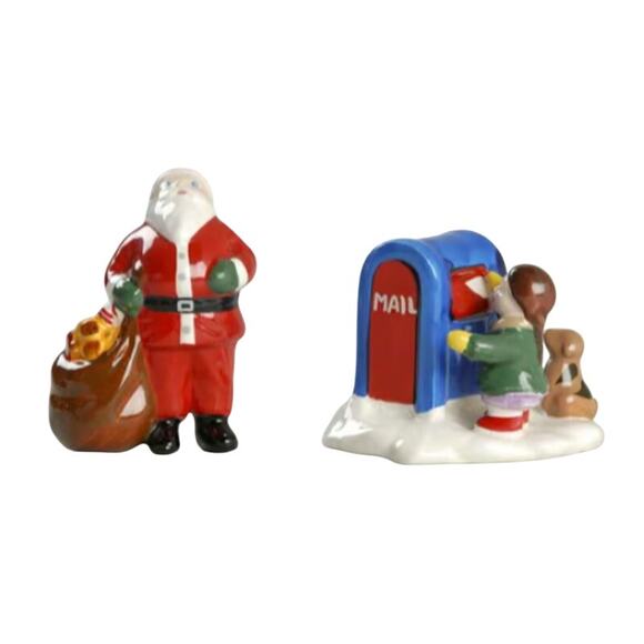 SANTA WITH GIRL AT MAILBOX Department 56 : The Original Snow Village Open Box - Picture 1 of 7